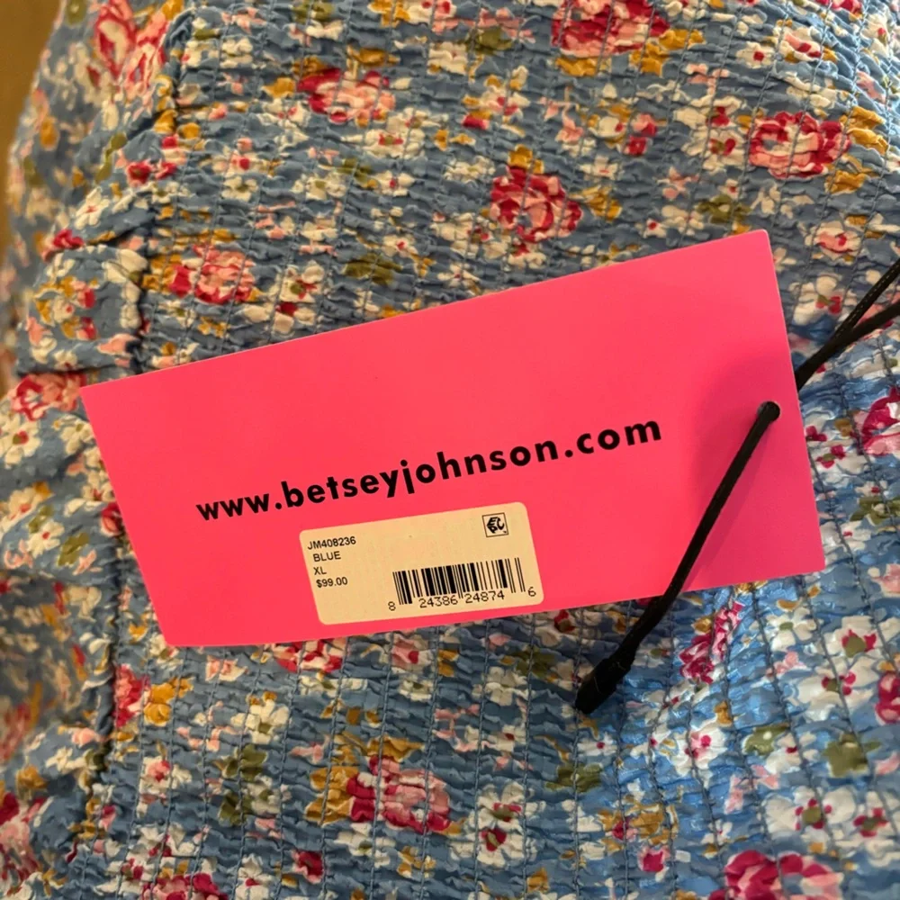 ❗️FINAL❗️NWT Betsey Johnson Blue and Pink Floral Mini Dress - Picture 9 of 10